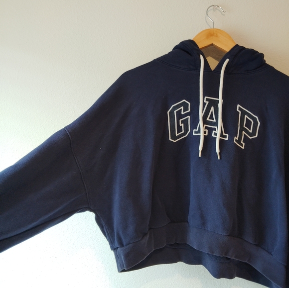 GAP Navy Blue Cropped Hoodie - Picture 3 of 4